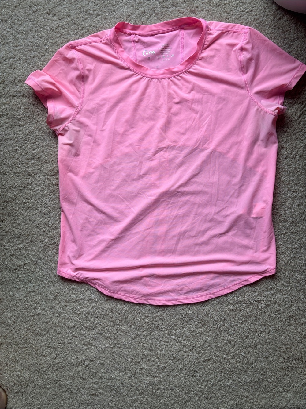 ZYIA Light Pink Short Sleeve Active Tee